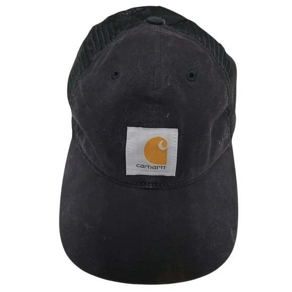 Carhartt Men's Black Meshback Cap Hat One Size Excellent Condition - Picture 2 of 7